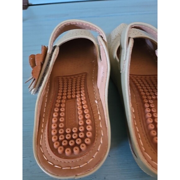 ALICEGANA WOMEN'S MULE SHOES COMFY WEDGE SLIP-ONS M Green SIZE 38 US Sz 7.5 NEW - Picture 6 of 9